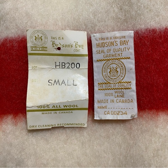 SOLD- Vintage Hudson Bay 4 Point Striped Reversible Wool Jacket - Picture 7 of 13